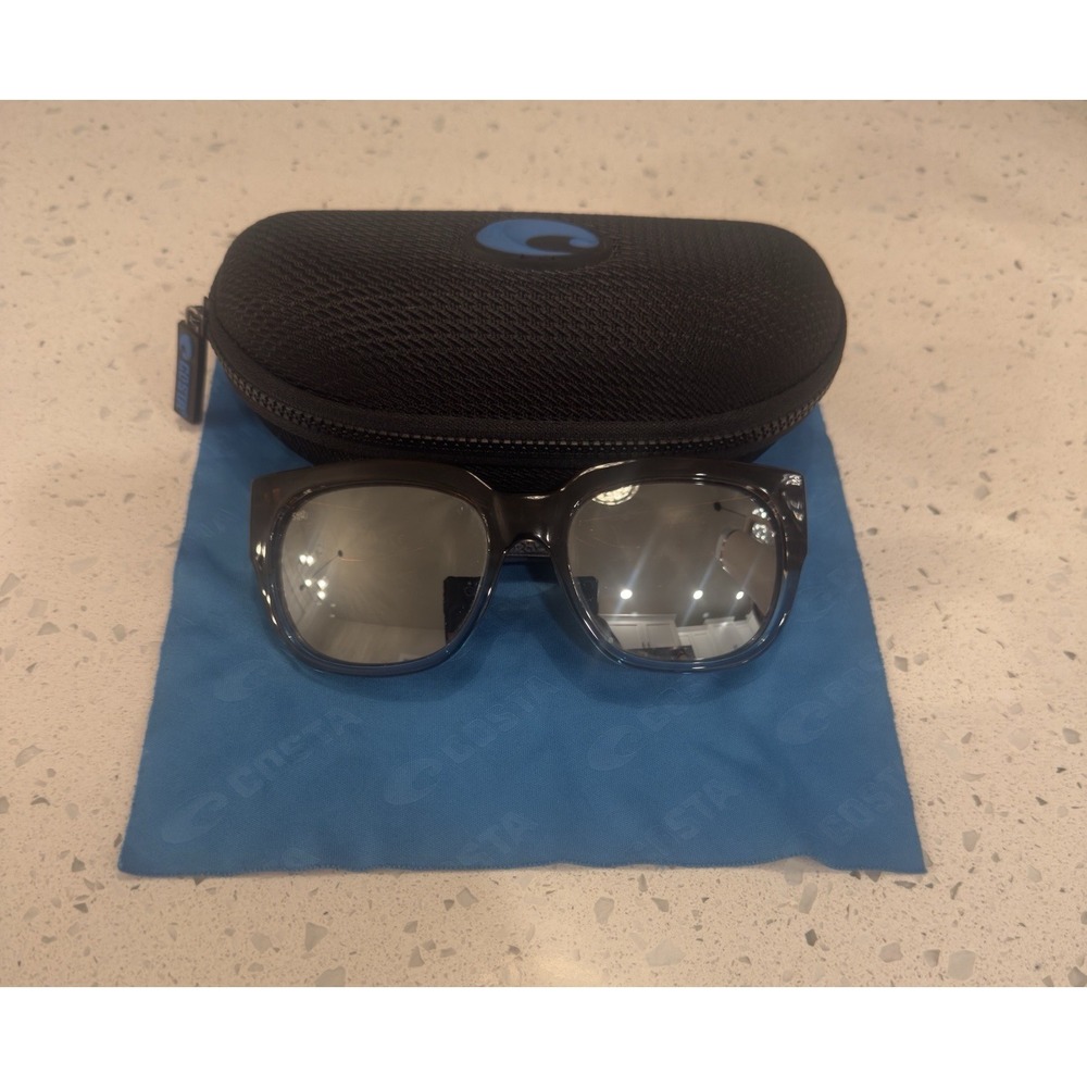 Costa Waterwoman 2 Sunglasses Shiny Wahoo Frame  580p EUC Polarized Mirrored